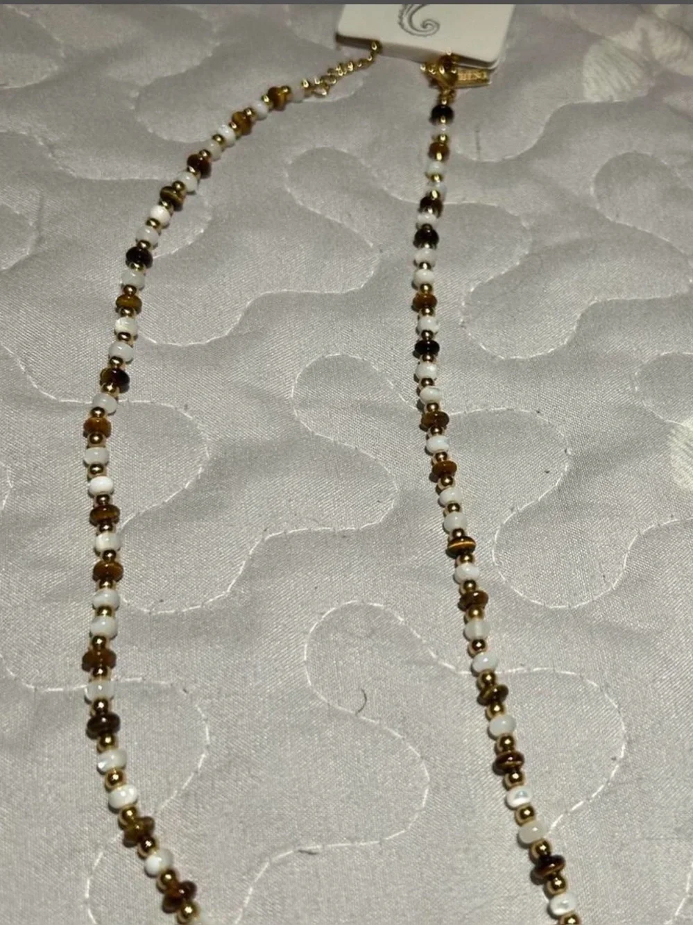 OSHENA JEWELRY Genuine Tiger's Eye Beaded Necklace - NWT